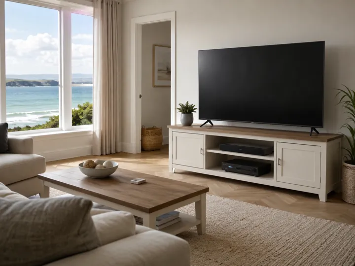 TV standing on furniture